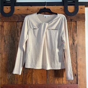 June & Hudson Cream Long Sleeve Blouse